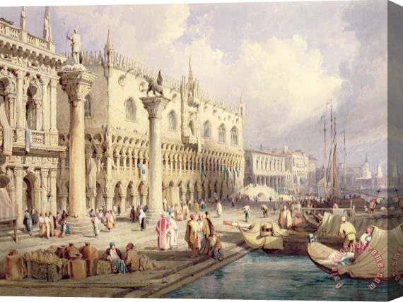 Samuel Prout The Palaces of Venice Stretched Canvas Print / Canvas Art