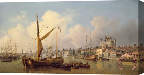 Samuel Scott The Thames and the Tower of London supposedly on the King's Birthday Stretched Canvas Print / Canvas Art