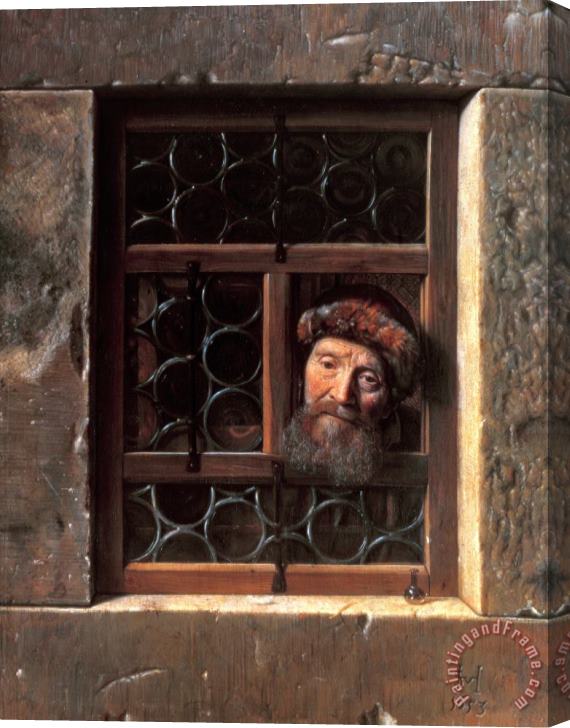 Samuel van Hoogstraten Man at a Window Stretched Canvas Painting / Canvas Art