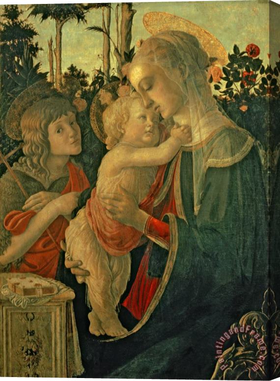 Sandro Botticelli Madonna and Child with St. John the Baptist Stretched Canvas Painting / Canvas Art