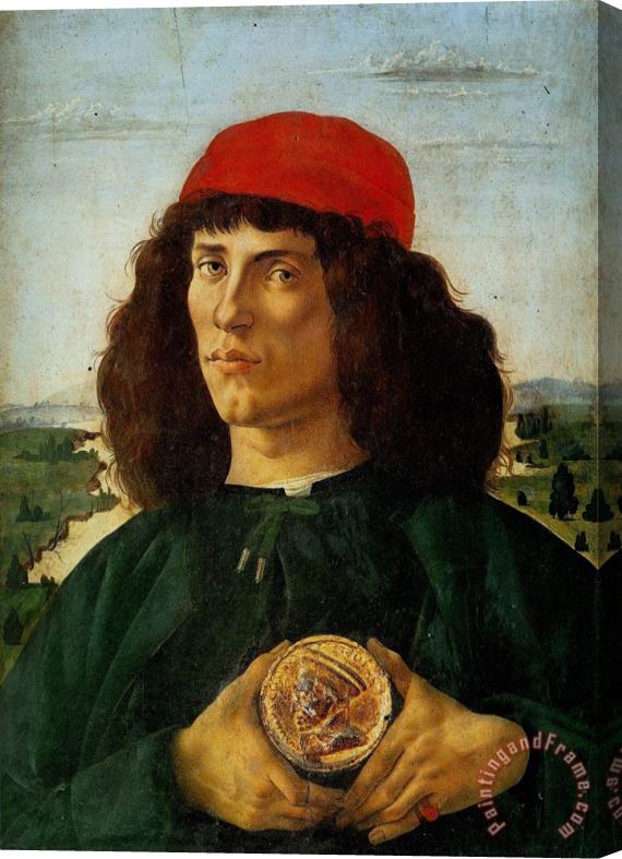Sandro Botticelli Portrait Of A Man With A Medal Of Cosimo The Elder Stretched Canvas Print / Canvas Art