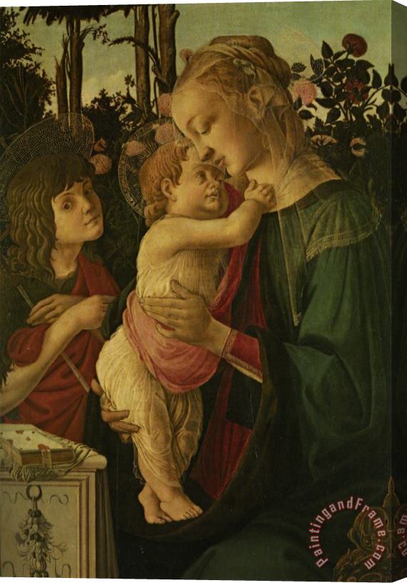 Sandro Botticelli The Madonna And Child with The Infant Saint John The Baptist Stretched Canvas Painting / Canvas Art