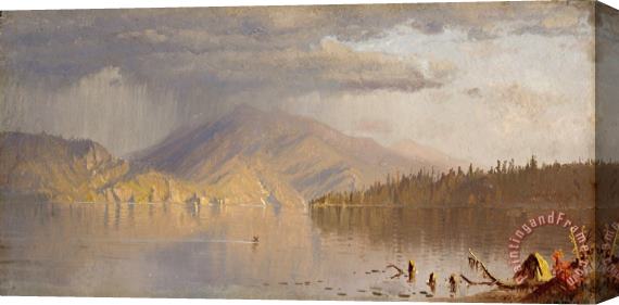 Sanford Robinson Gifford Lake Scene (possibly: a Rainy Day on Lake Kenogamy), C. 1878 Stretched Canvas Painting / Canvas Art