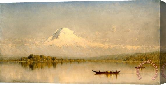 Sanford Robinson Gifford Mount Rainier, Bay of Tacoma Puget Sound Stretched Canvas Painting / Canvas Art