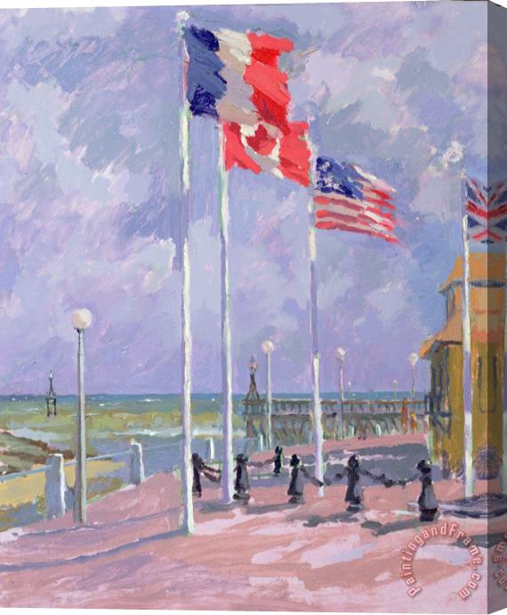 Sarah Butterfield Flags At Courseulles Normandy Stretched Canvas Painting / Canvas Art