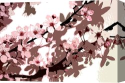 Edna Smith in a Japanese Wrap Canvas Prints - Japanese Blossom by Sarah O Toole
