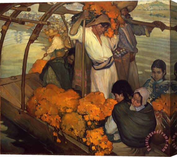 Saturnino Herran The Offering Stretched Canvas Print / Canvas Art