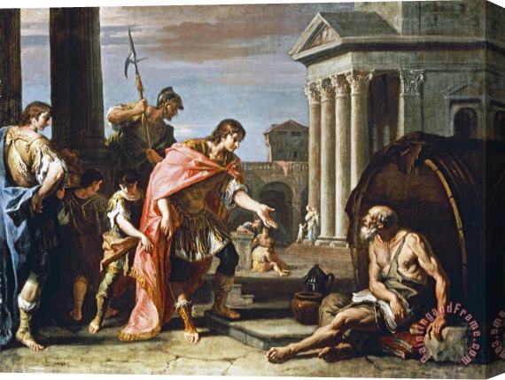 Sebastiano Ricci Alexander And Diogenes Stretched Canvas Print / Canvas Art