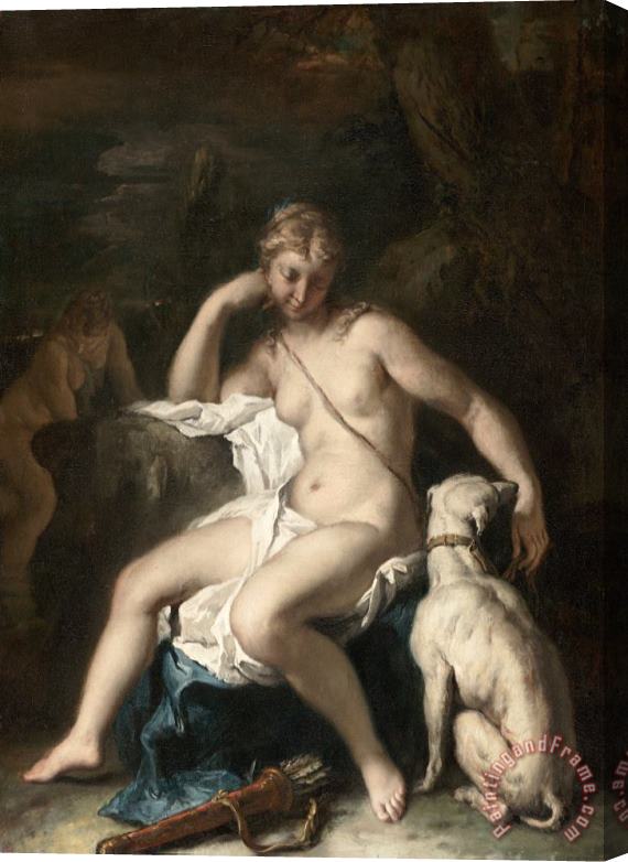 Sebastiano Ricci Diana And Her Dog Stretched Canvas Print / Canvas Art