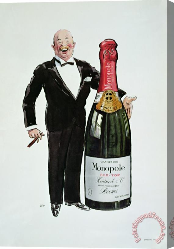 Sem Advertisement For Heidsieck Champagne Stretched Canvas Print / Canvas Art