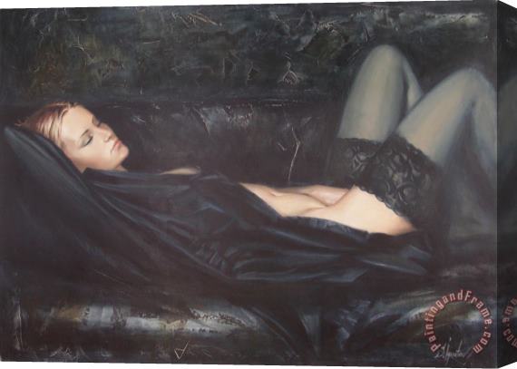 Sergey Ignatenko Black Silk Stretched Canvas Painting / Canvas Art