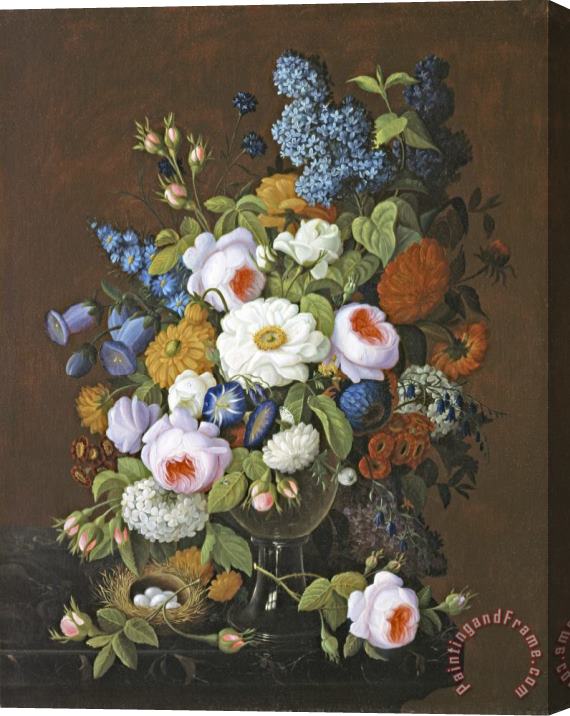 Severin Roesen Floral Still Life Stretched Canvas Painting / Canvas Art