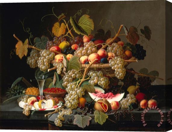 Severin Roesen Still Life with Fruit Stretched Canvas Painting / Canvas Art
