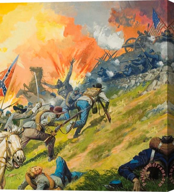 Severino Baraldi The Battle of Gettysburg Stretched Canvas Print / Canvas Art