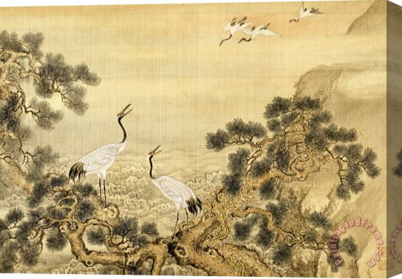 Shen Nanpin Album of Birds And Animals (cranes) Stretched Canvas Painting / Canvas Art