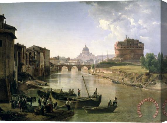 Silvestr Fedosievich Shchedrin New Rome with the Castel Sant Angelo Stretched Canvas Print / Canvas Art