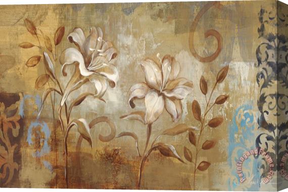 Silvia Vassileva Flowers on Silver I Stretched Canvas Painting / Canvas Art