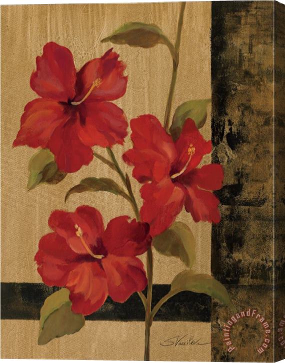Silvia Vassileva Hibiscus Branch II Stretched Canvas Painting / Canvas Art