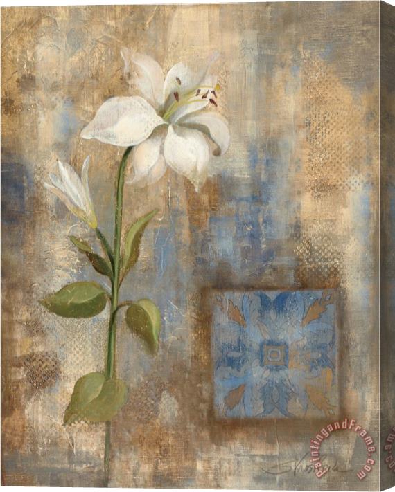 Silvia Vassileva Lily And Tile Stretched Canvas Print / Canvas Art