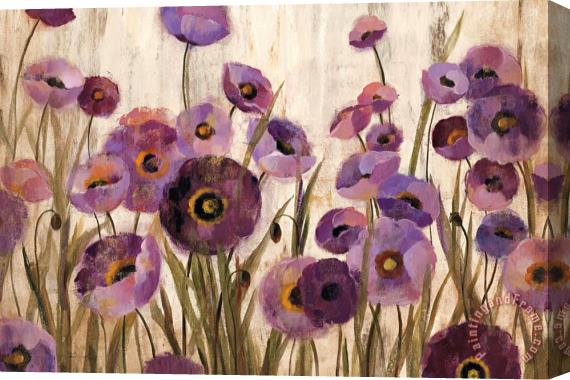 Silvia Vassileva Pink And Purple Flowers Stretched Canvas Painting / Canvas Art