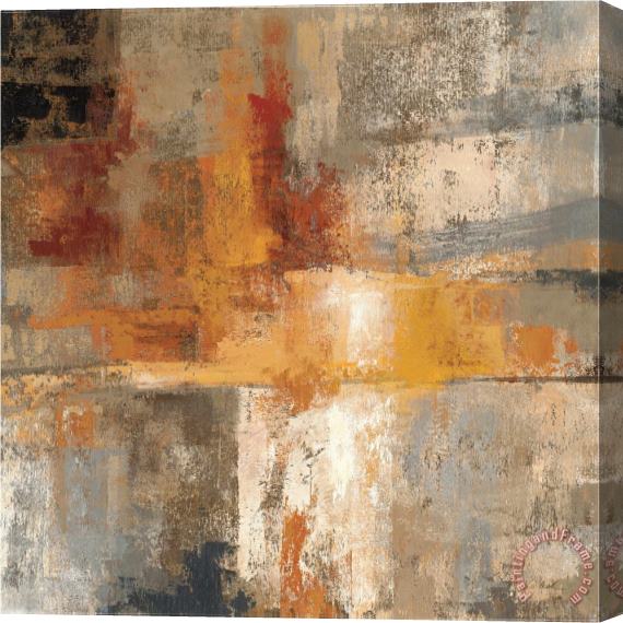 Silvia Vassileva Silver And Amber Crop Stretched Canvas Painting / Canvas Art