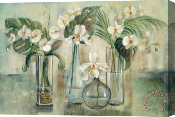 Silvia Vassileva Silver Orchids Stretched Canvas Painting / Canvas Art