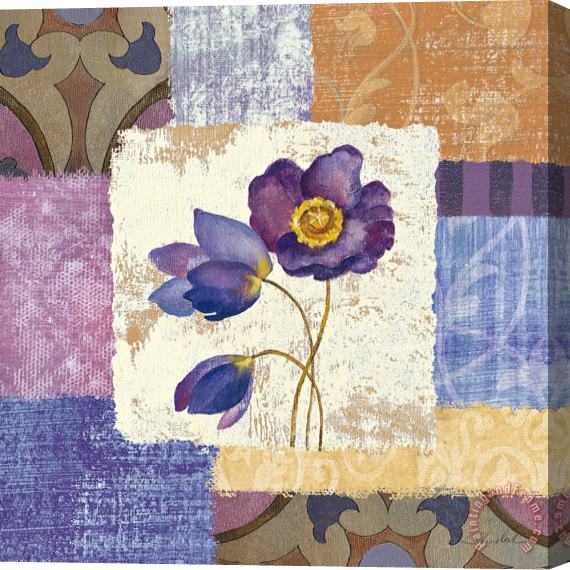 Silvia Vassileva Tiled Poppies I Purple Stretched Canvas Painting / Canvas Art