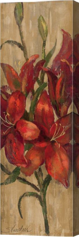 Silvia Vassileva Vivid Red Lily on Gold Stretched Canvas Print / Canvas Art