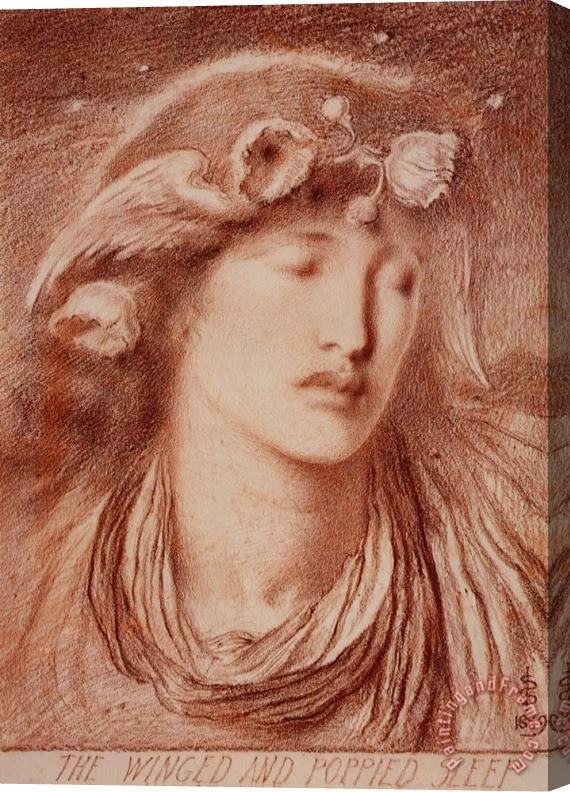 Simeon Solomon Winged Poppied And Sleep Stretched Canvas Painting / Canvas Art