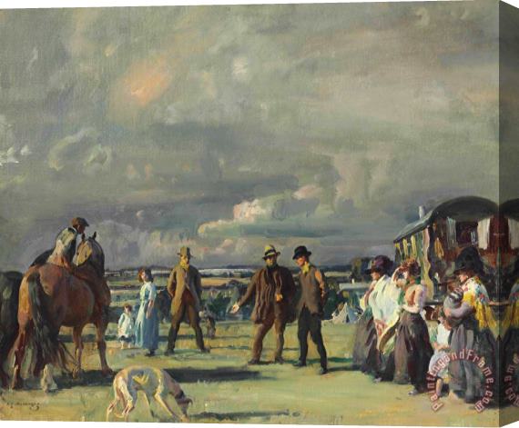 Sir Alfred James Munnings A Gypsy Encampment Stretched Canvas Print / Canvas Art