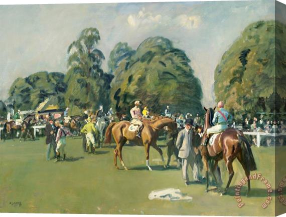 Sir Alfred James Munnings A Park Meeting, The Eclipse Stakes, Sandown Park Stretched Canvas Print / Canvas Art