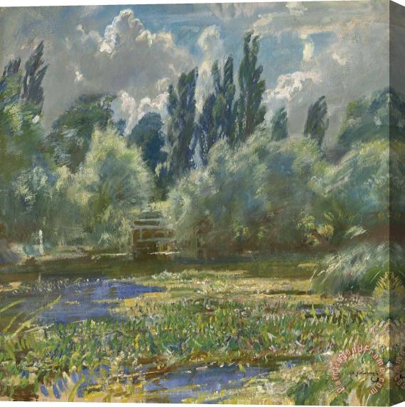Sir Alfred James Munnings Langham Mill Pool Stretched Canvas Print / Canvas Art