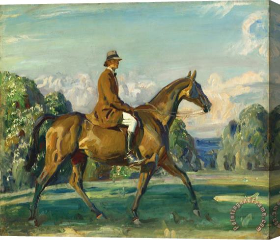 Sir Alfred James Munnings Major Mead on His Favourite Hunter, 1917 Stretched Canvas Print / Canvas Art