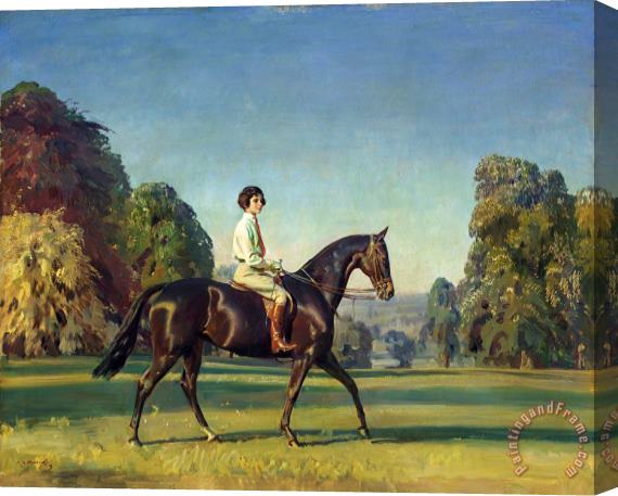Sir Alfred James Munnings Millicent Baron on 'magpie' Stretched Canvas Print / Canvas Art