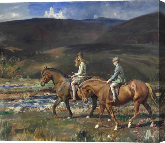 Sir Alfred James Munnings Portrait of Charles And Grace Amory Stretched Canvas Painting / Canvas Art