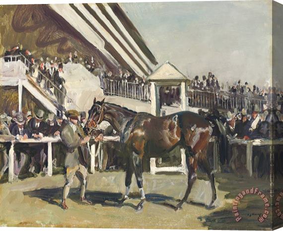 Sir Alfred James Munnings Unsaddling at Epsom, a Study Stretched Canvas Print / Canvas Art