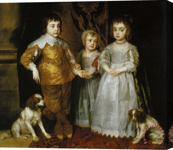 Sir Antony Van Dyck Portrait of The Three Eldest Children of Charles I Stretched Canvas Painting / Canvas Art