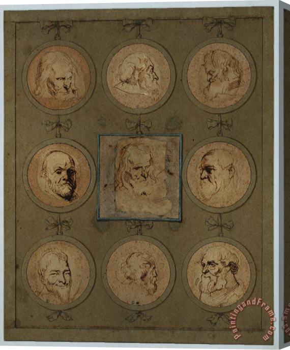 Sir Antony Van Dyck Sheet of Studies Stretched Canvas Painting / Canvas Art