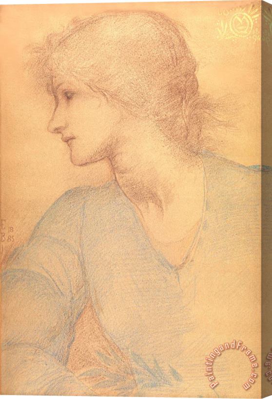 Sir Edward Burne-Jones Study in Colored Chalk Stretched Canvas Painting / Canvas Art