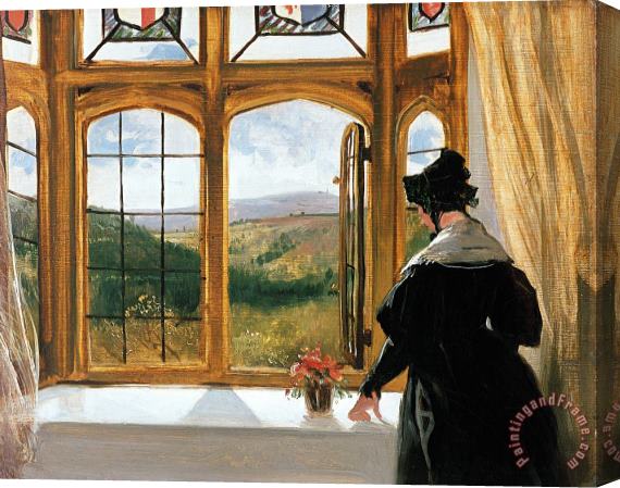 Sir Edwin Landseer Duchess of Abercorn looking out of a window Stretched Canvas Print / Canvas Art