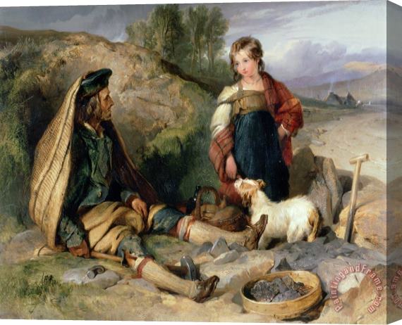 Sir Edwin Landseer The Stone Breaker and his Daughter Stretched Canvas Print / Canvas Art