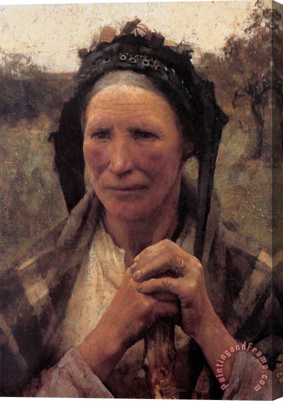 Sir George Clausen Head of a Peasant Woman Stretched Canvas Print / Canvas Art