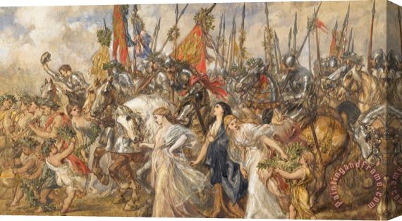 Sir John Gilbert The Return Of The Victors Stretched Canvas Painting / Canvas Art