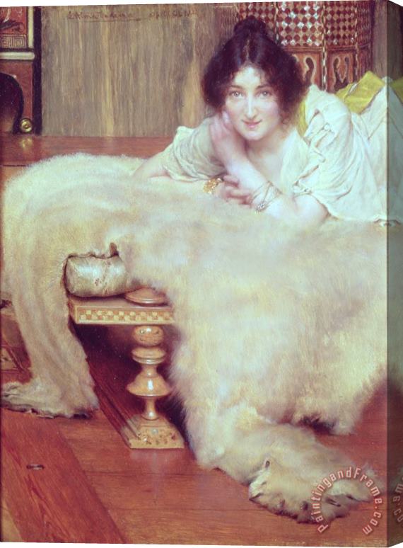 Sir Lawrence Alma-Tadema A Listener - The Bear Rug Stretched Canvas Print / Canvas Art