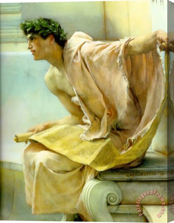 Sir Lawrence Alma-Tadema A Reading From Homer Detail Stretched Canvas Print / Canvas Art