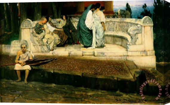Sir Lawrence Alma-Tadema An Exedra Stretched Canvas Print / Canvas Art