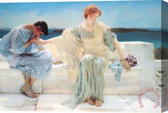 Sir Lawrence Alma-Tadema Ask Me No More Stretched Canvas Print / Canvas Art