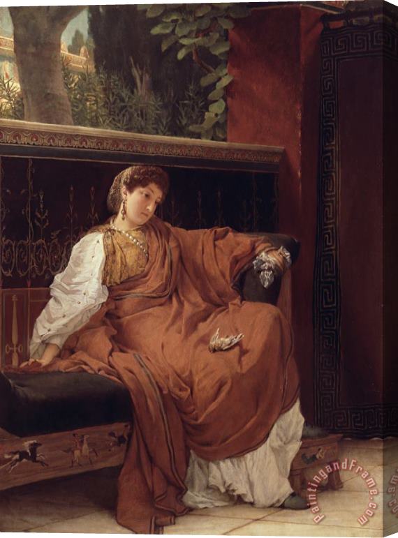Sir Lawrence Alma-Tadema Lesbia Weeping over a Sparrow Stretched Canvas Print / Canvas Art