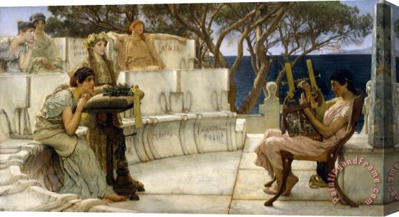 Sir Lawrence Alma-Tadema Sappho And Alcaeus Stretched Canvas Painting / Canvas Art