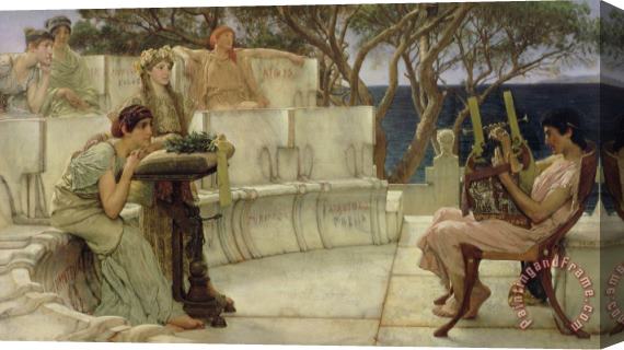 Sir Lawrence Alma-Tadema Sappho and Alcaeus Stretched Canvas Painting / Canvas Art
